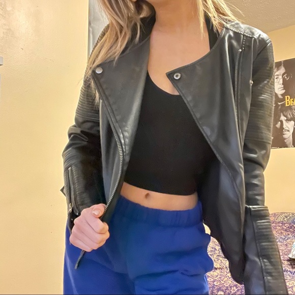 TOPSHOP LEATHER JACKET - Picture 3 of 3